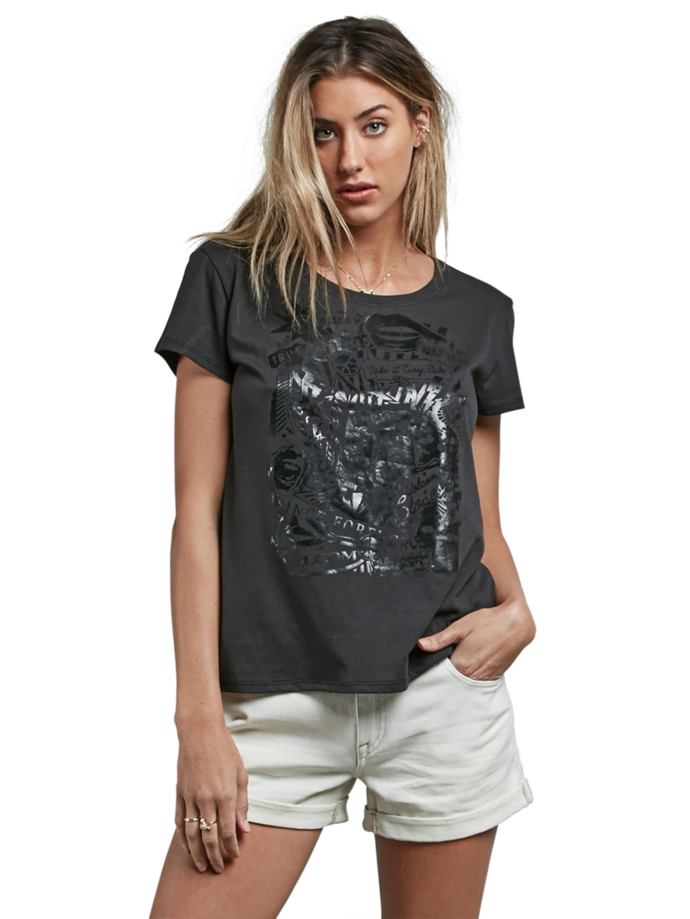 VOLCOM] 볼컴 우먼스 반팔티 EASY BABE RAD 2 TEE (BLACK)