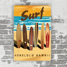 서핑 인테리어 빈티지 스틸 판넬 HONOLULU HAWAII