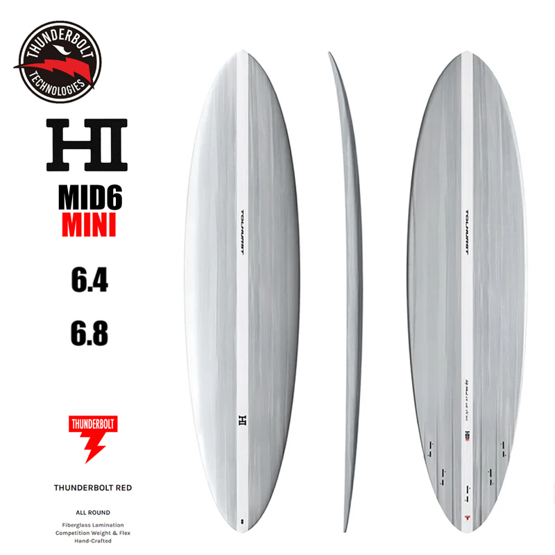 (예약) 서핑숏보드 [HARLEY INGLEBY] MID6 MINI 할리 잉글비 CANDY WHITE THUNDERBOLT